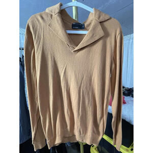 ASOS Women's Tan Collared Pullover Sweater 100% Cotton XS